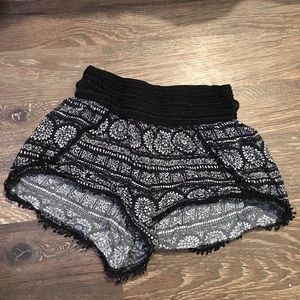 Black and white tribal shorts